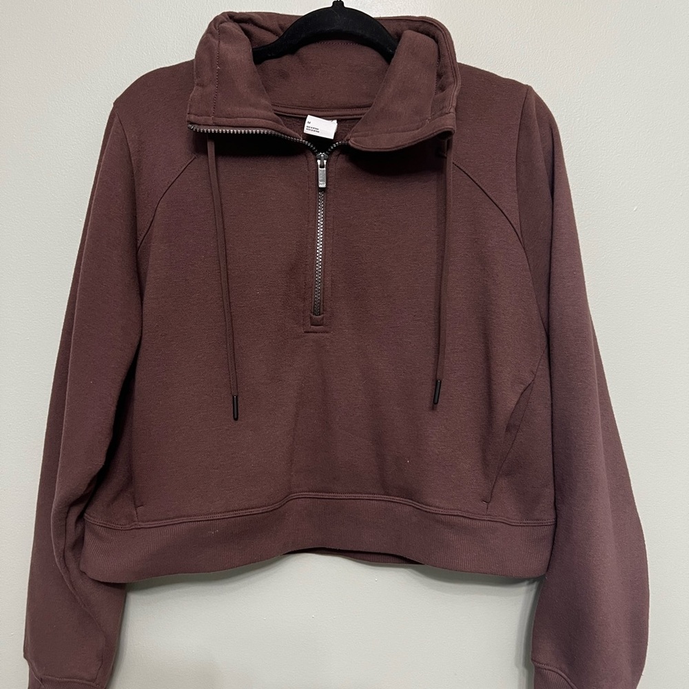 All in Motion Chocolate Brown Quarter-Zip Hoodie